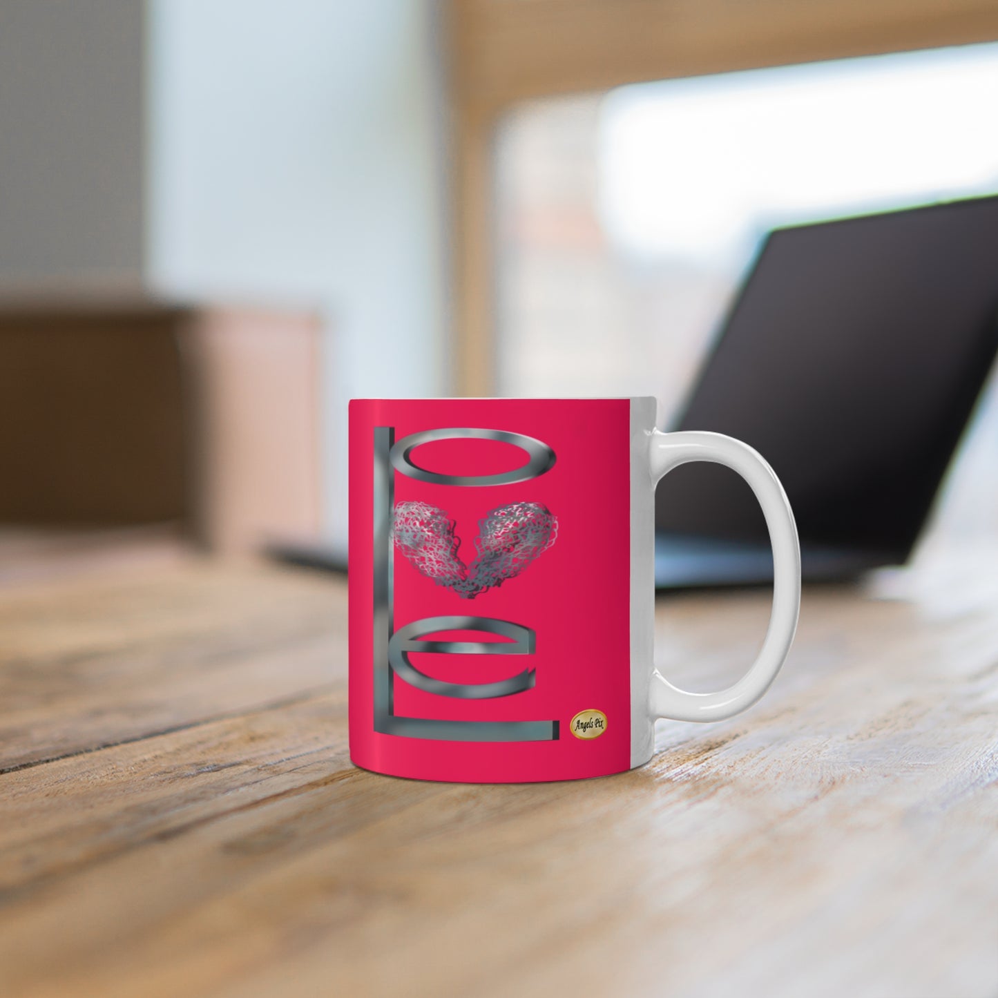 Pink Silver Love Mug 11 oz.