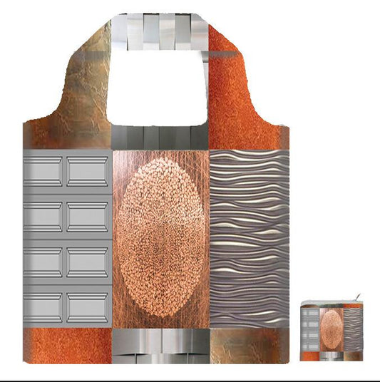 Fabric totes that look like textured metal. How cool is that!