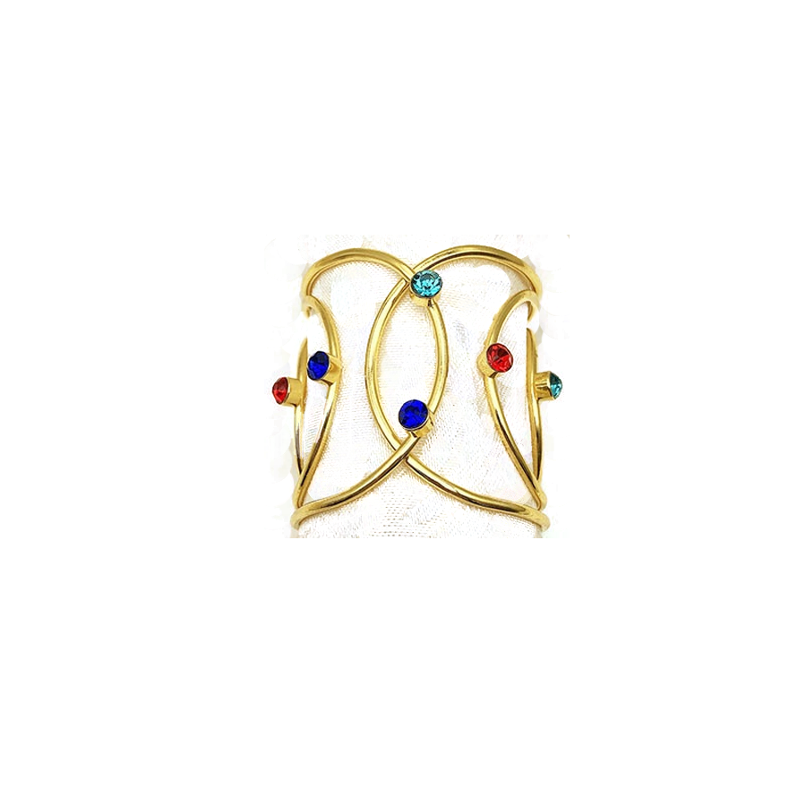 Big Metal and Crystal Scarf Ring