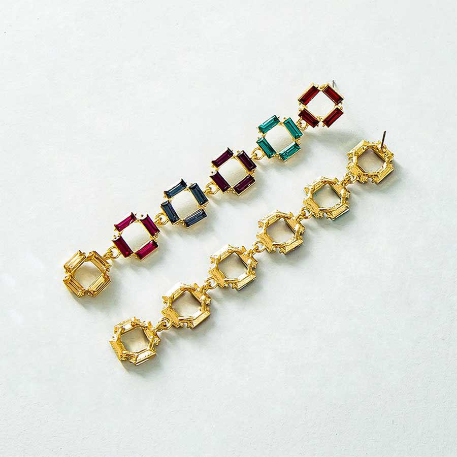 Squared Crystal Earrings