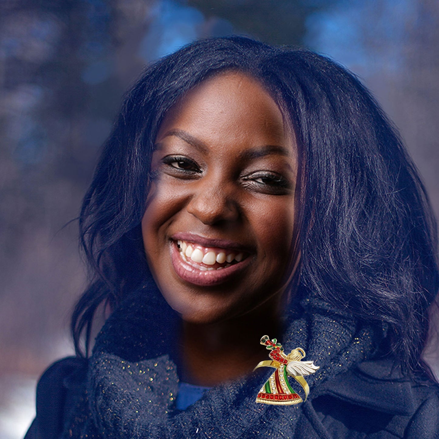 Angel and Trumpet Scarf Ring