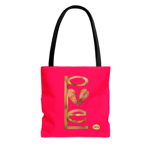 Love Gold on Pink Tote