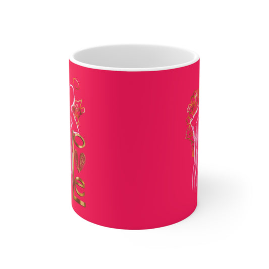 Angel Leanin' on Love White Mug 11 oz.