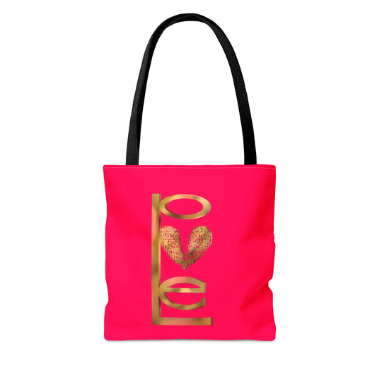 Love Gold on Pink Tote
