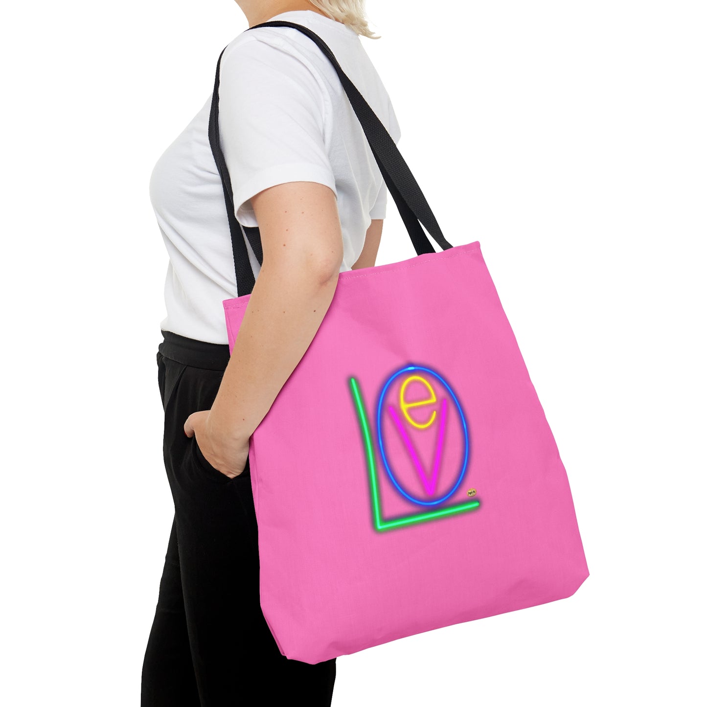 NEON Green Love Tote is perfect for all those errands!  It's so bright and colorful that you won't mind getting out  of the house for a while.