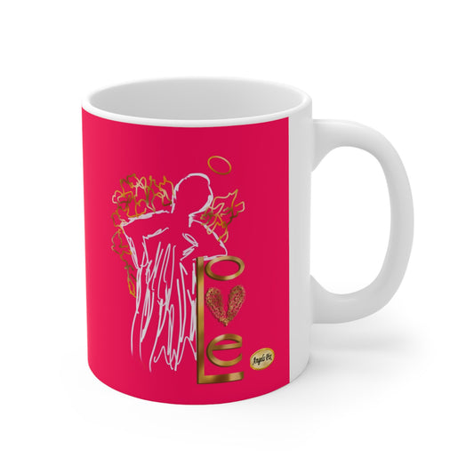 Angel Leanin' on Love White Mug 11 oz.
