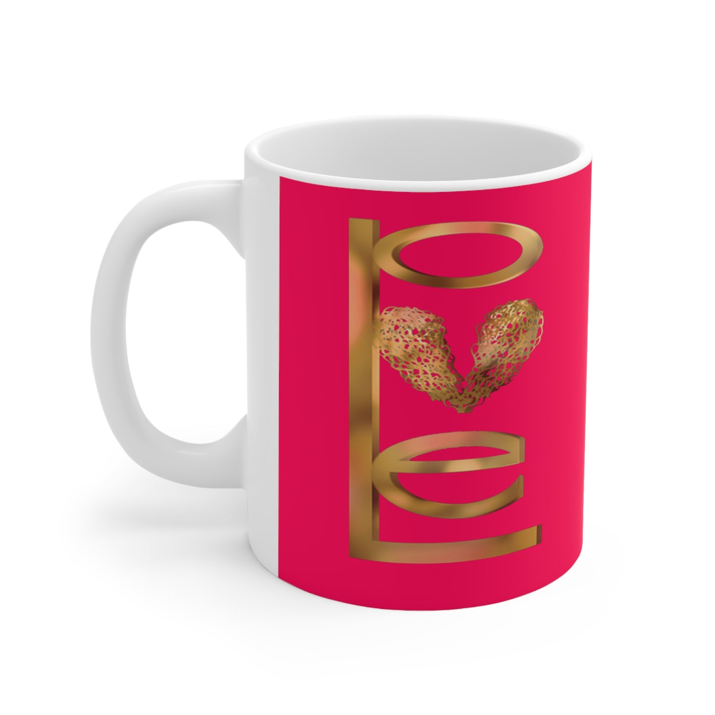 Pink Gold Love Mug  11 oz.