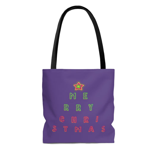 Christmas Tree Neon Tote (Purple)