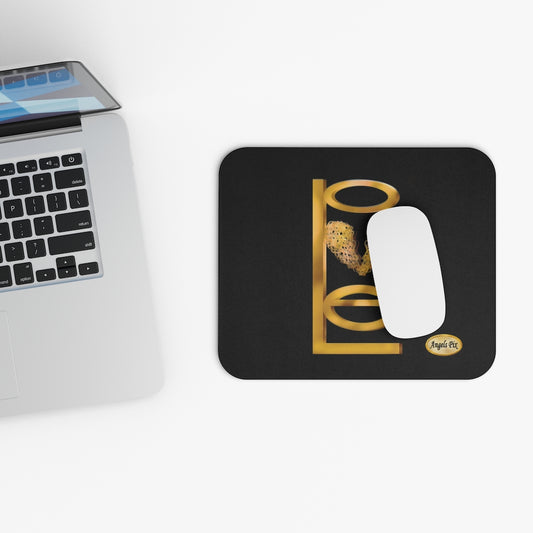 Love Gold on Black Mouse Pad