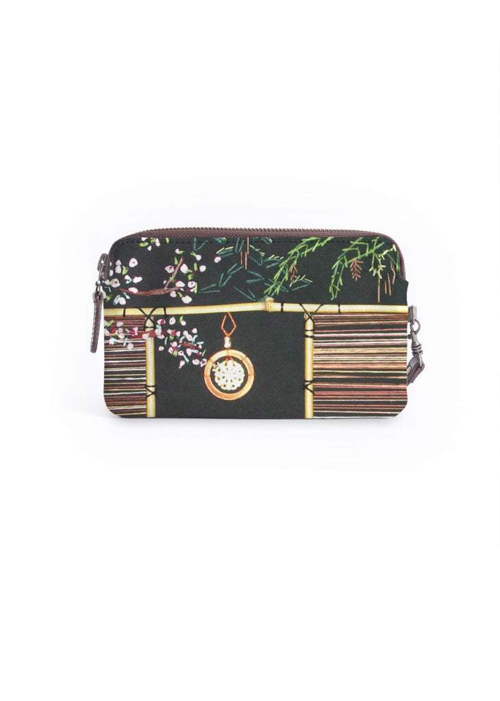 Cherry Blossoms and Jade Leather Clutch - Only 10 of 20 Remain