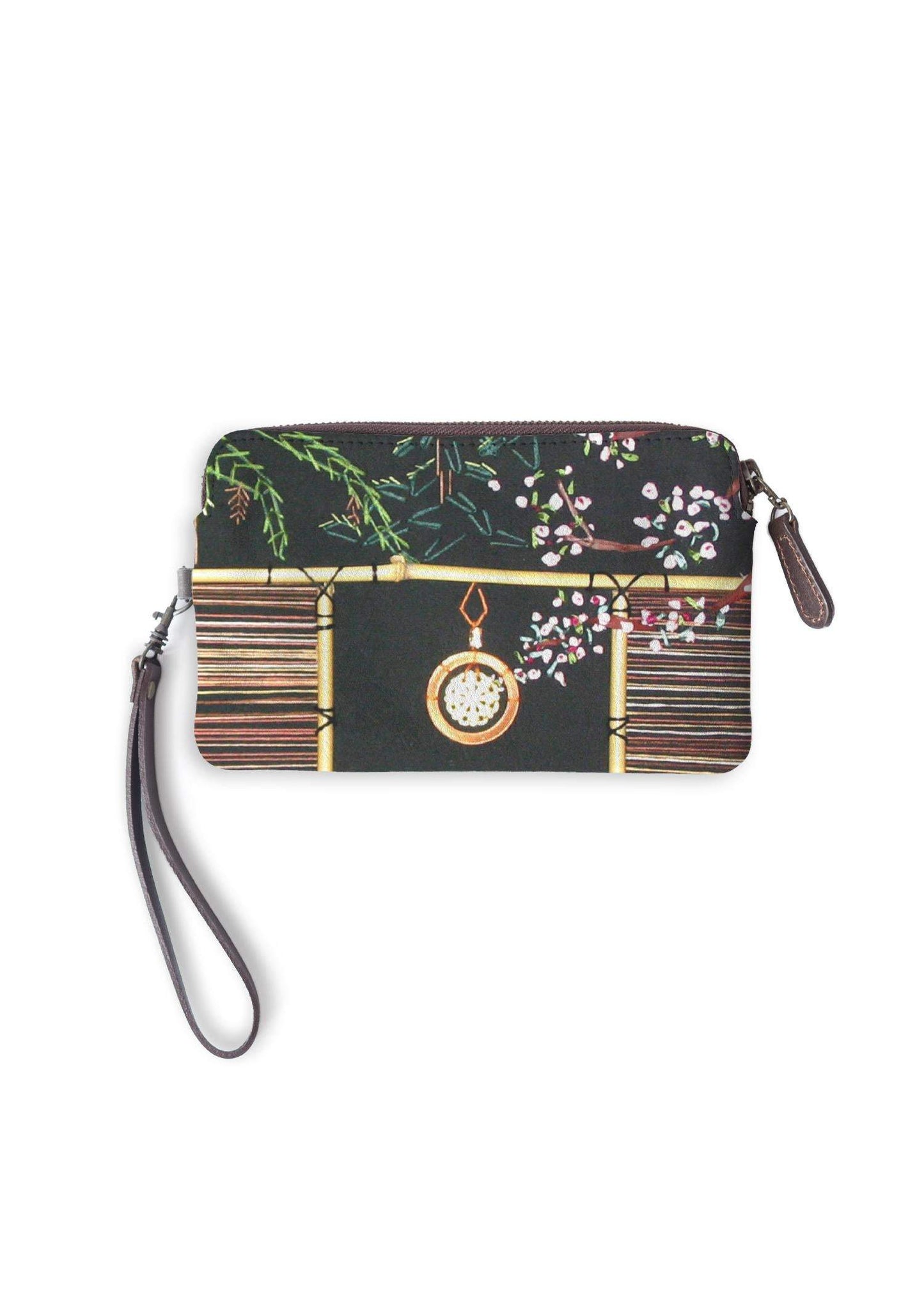 Cherry Blossoms and Jade Leather Clutch - Only 10 of 20 Remain