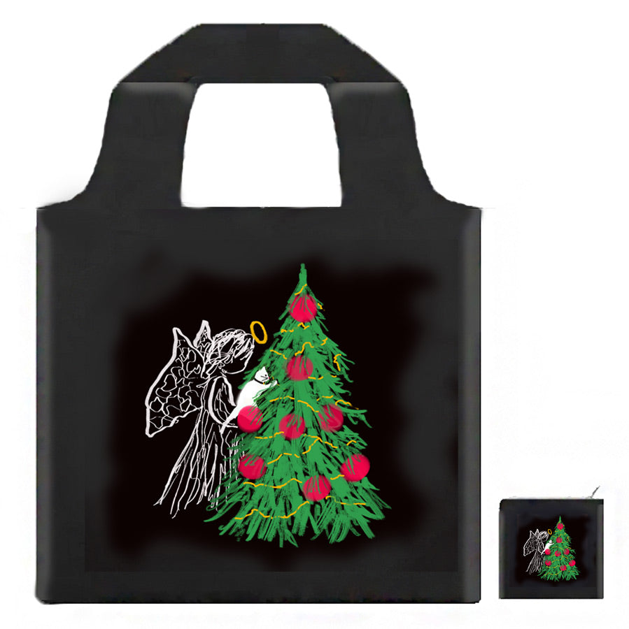 Guardian angel tote bag cat Christmas tree Christmas gift