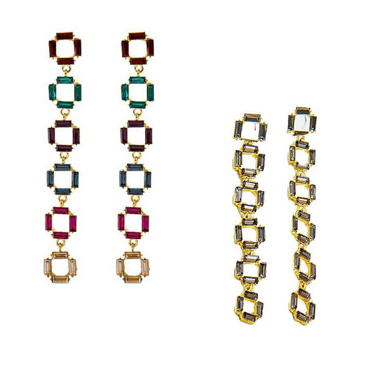 Squared Crystal Earrings