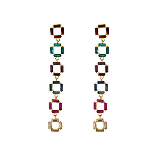 Squared Crystal Earrings