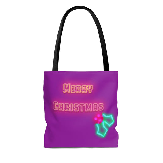 Merry Christmas Neon Tote (Magenta)