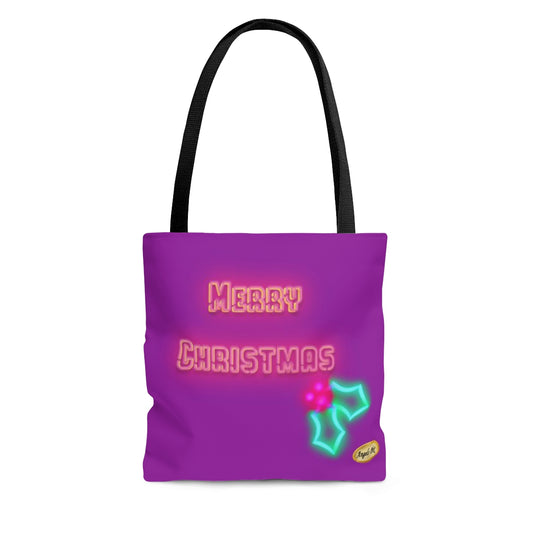 Merry Christmas Neon Tote (Magenta)
