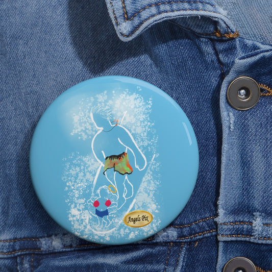Cherub and Surfer Dude Pin